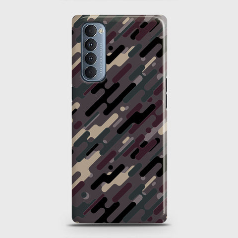 Oppo Reno 4 Pro 4G Cover - Camo Series 3 - Red & Brown Design - Matte Finish - Snap On Hard Case with LifeTime Colors Guarantee