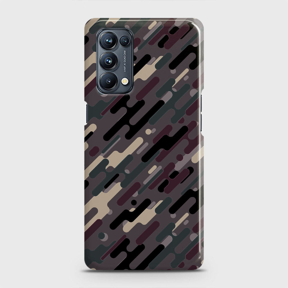 Oppo Reno 5 Pro 5G Cover - Camo Series 3 - Red & Brown Design - Matte Finish - Snap On Hard Case with LifeTime Colors Guarantee