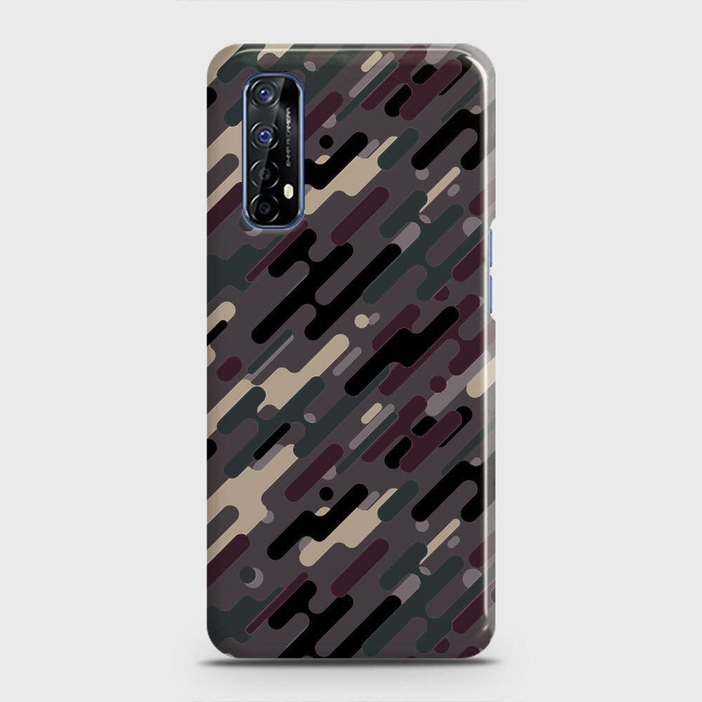 Realme 7 Cover - Camo Series 3 - Red & Brown Design - Matte Finish - Snap On Hard Case with LifeTime Colors Guarantee