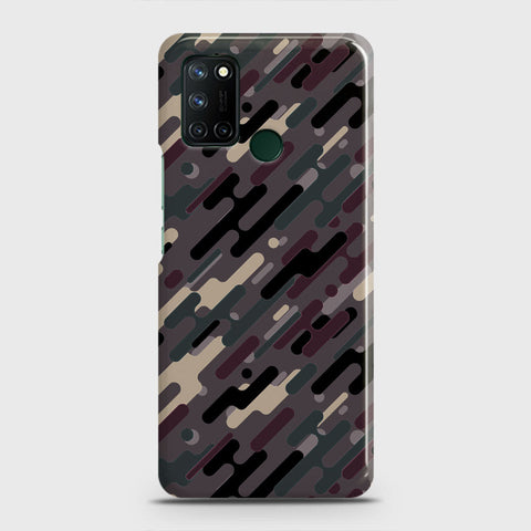 Realme 7i Cover - Camo Series 3 - Red & Brown Design - Matte Finish - Snap On Hard Case with LifeTime Colors Guarantee