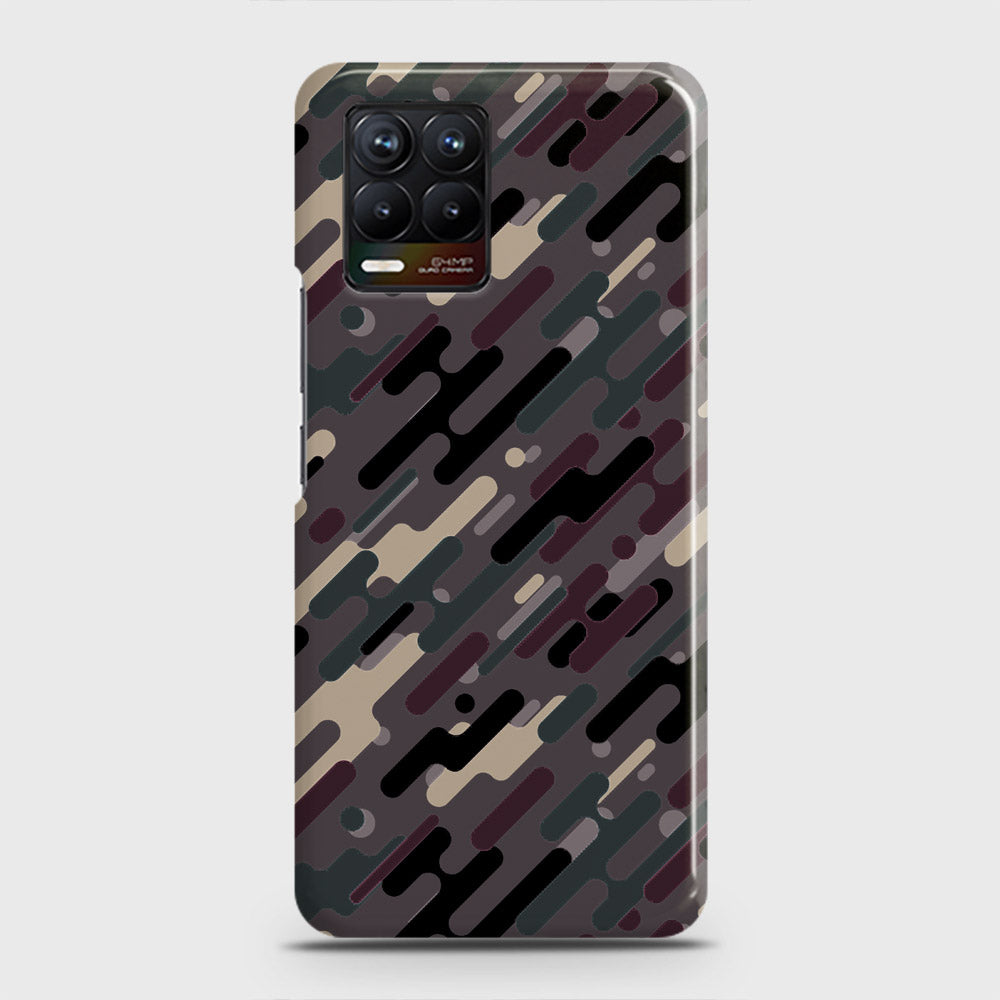 Realme 8 Pro Cover - Camo Series 3 - Red & Brown Design - Matte Finish - Snap On Hard Case with LifeTime Colors Guarantee