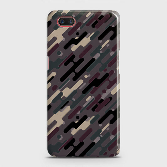 Realme C2 with out flash light hole Cover - Camo Series 3 - Red & Brown Design - Matte Finish - Snap On Hard Case with LifeTime Colors Guarantee
