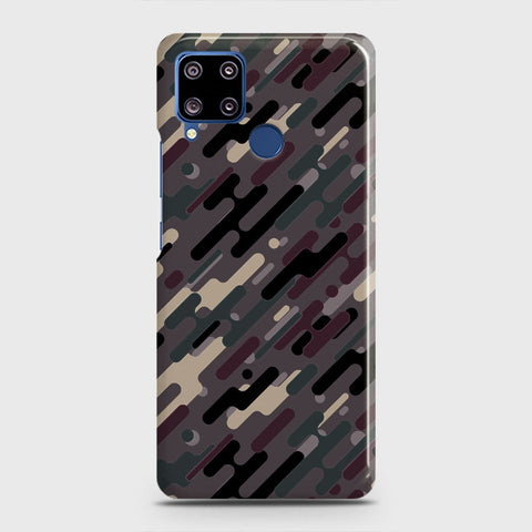 Realme C15 Cover - Camo Series 3 - Red & Brown Design - Matte Finish - Snap On Hard Case with LifeTime Colors Guarantee