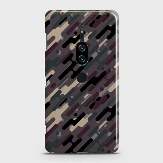 Sony Xperia XZ2 Premium Cover - Camo Series 3 - Red & Brown Design - Matte Finish - Snap On Hard Case with LifeTime Colors Guarantee