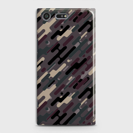 Sony Xperia XZ Premium Cover - Camo Series 3 - Red & Brown Design - Matte Finish - Snap On Hard Case with LifeTime Colors Guarantee