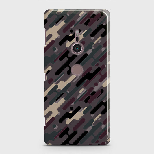 Sony Xperia XZ2 Cover - Camo Series 3 - Red & Brown Design - Matte Finish - Snap On Hard Case with LifeTime Colors Guarantee