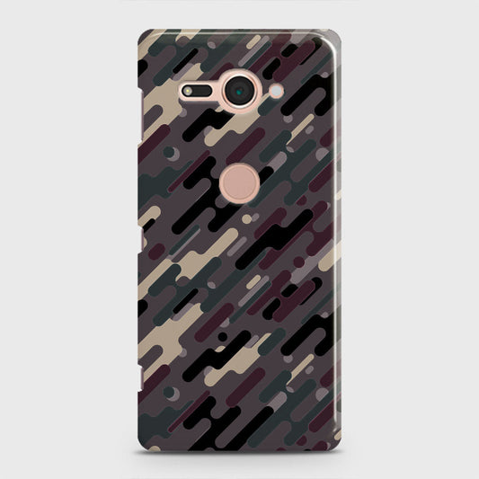 Sony Xperia XZ2 Compact Cover - Camo Series 3 - Red & Brown Design - Matte Finish - Snap On Hard Case with LifeTime Colors Guarantee