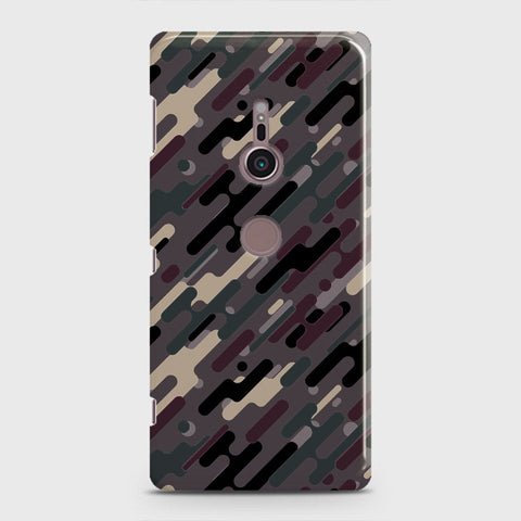 Sony Xperia XZ3 Cover - Camo Series 3 - Red & Brown Design - Matte Finish - Snap On Hard Case with LifeTime Colors Guarantee