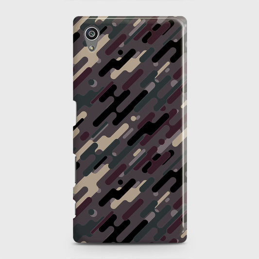 Sony Xperia Z5 Cover - Camo Series 3 - Red & Brown Design - Matte Finish - Snap On Hard Case with LifeTime Colors Guarantee