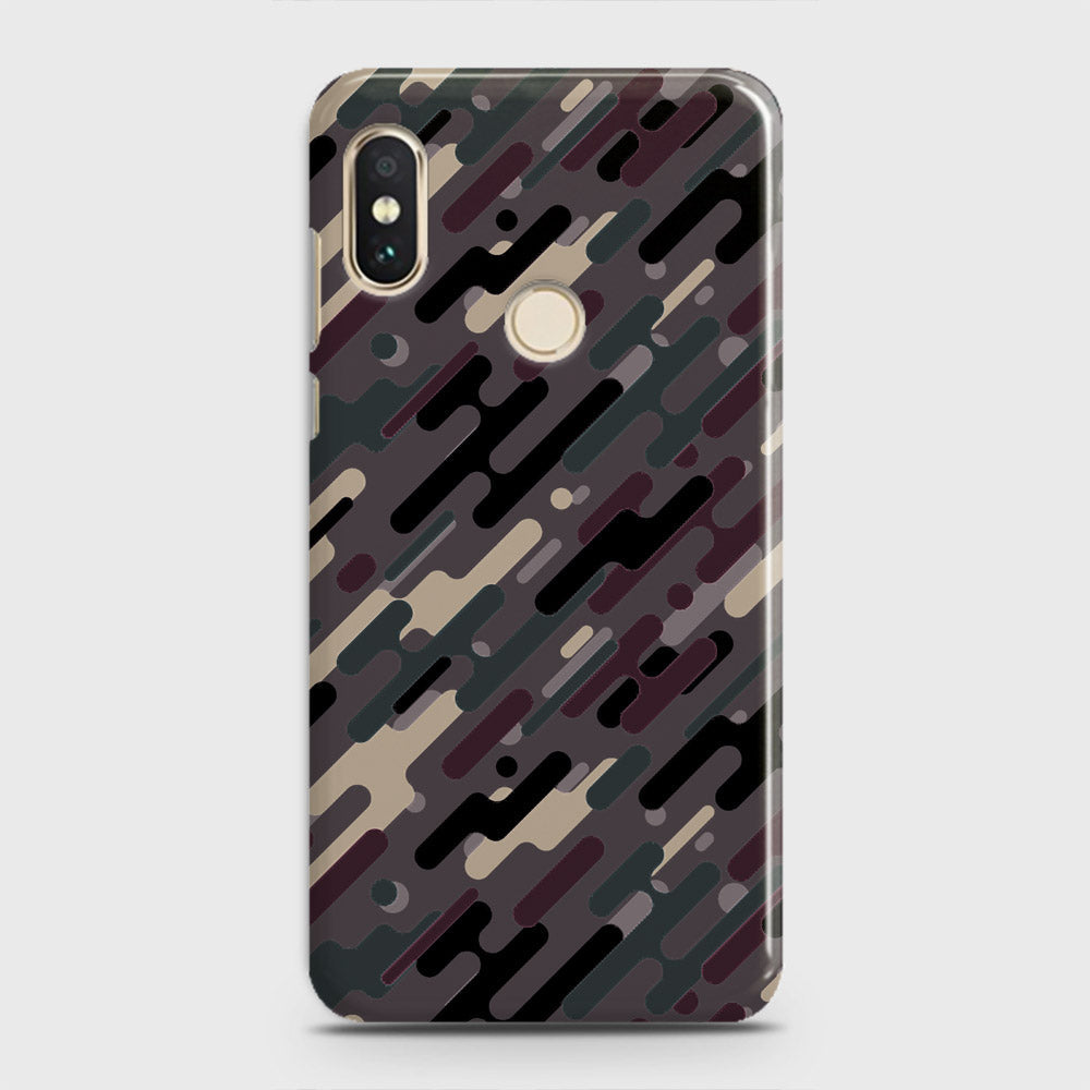 Xiaomi Mi 8 Cover - Camo Series 3 - Red & Brown Design - Matte Finish - Snap On Hard Case with LifeTime Colors Guarantee
