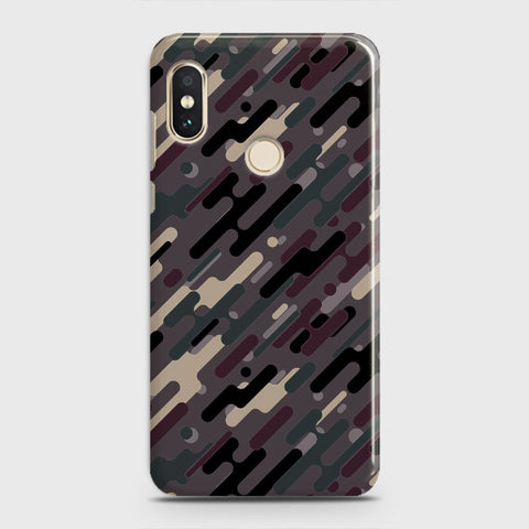 Xiaomi Mi 8 Cover - Camo Series 3 - Red & Brown Design - Matte Finish - Snap On Hard Case with LifeTime Colors Guarantee