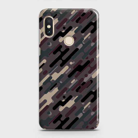 Xiaomi Mi A2 / Mi 6X  Cover - Camo Series 3 - Red & Brown Design - Matte Finish - Snap On Hard Case with LifeTime Colors Guarantee