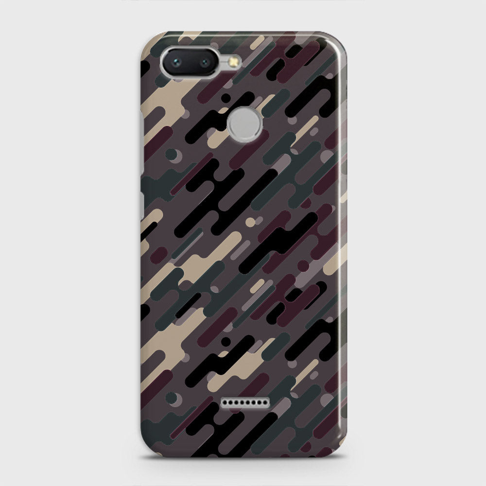 Xiaomi Redmi 6 Cover - Camo Series 3 - Red & Brown Design - Matte Finish - Snap On Hard Case with LifeTime Colors Guarantee