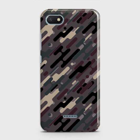 Xiaomi Redmi 6A Cover - Camo Series 3 - Red & Brown Design - Matte Finish - Snap On Hard Case with LifeTime Colors Guarantee