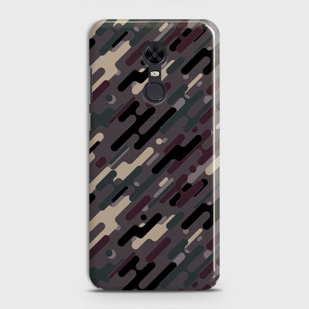 Redmi 5 Plus  Cover - Camo Series 3 - Red & Brown Design - Matte Finish - Snap On Hard Case with LifeTime Colors Guarantee