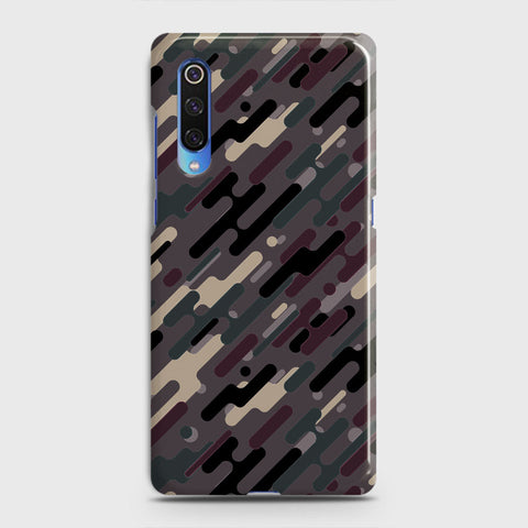 Xiaomi Mi 9 Cover - Camo Series 3 - Red & Brown Design - Matte Finish - Snap On Hard Case with LifeTime Colors Guarantee