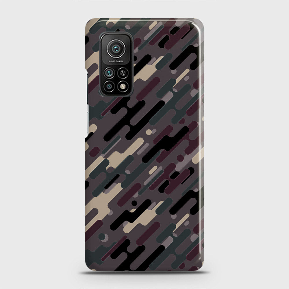 Xiaomi Mi 10T Cover - Camo Series 3 - Red & Brown Design - Matte Finish - Snap On Hard Case with LifeTime Colors Guarantee