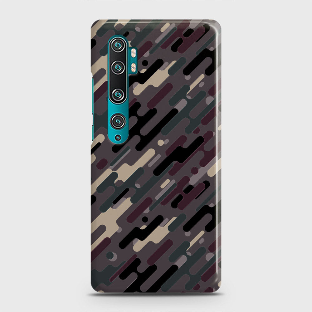 Xiaomi Mi Note 10 Pro Cover - Camo Series 3 - Red & Brown Design - Matte Finish - Snap On Hard Case with LifeTime Colors Guarantee