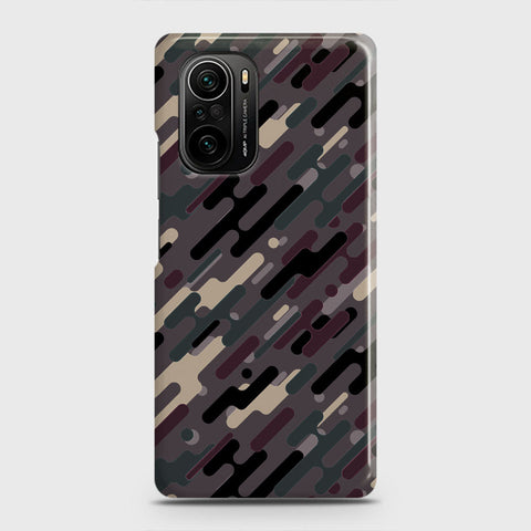 Xiaomi Poco F3 Cover - Camo Series 3 - Red & Brown Design - Matte Finish - Snap On Hard Case with LifeTime Colors Guarantee