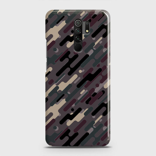 Xiaomi Redmi 9 Cover - Camo Series 3 - Red & Brown Design - Matte Finish - Snap On Hard Case with LifeTime Colors Guarantee