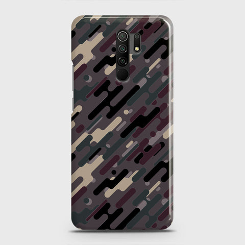 Xiaomi Redmi 9 Prime Cover - Camo Series 3 - Red & Brown Design - Matte Finish - Snap On Hard Case with LifeTime Colors Guarantee