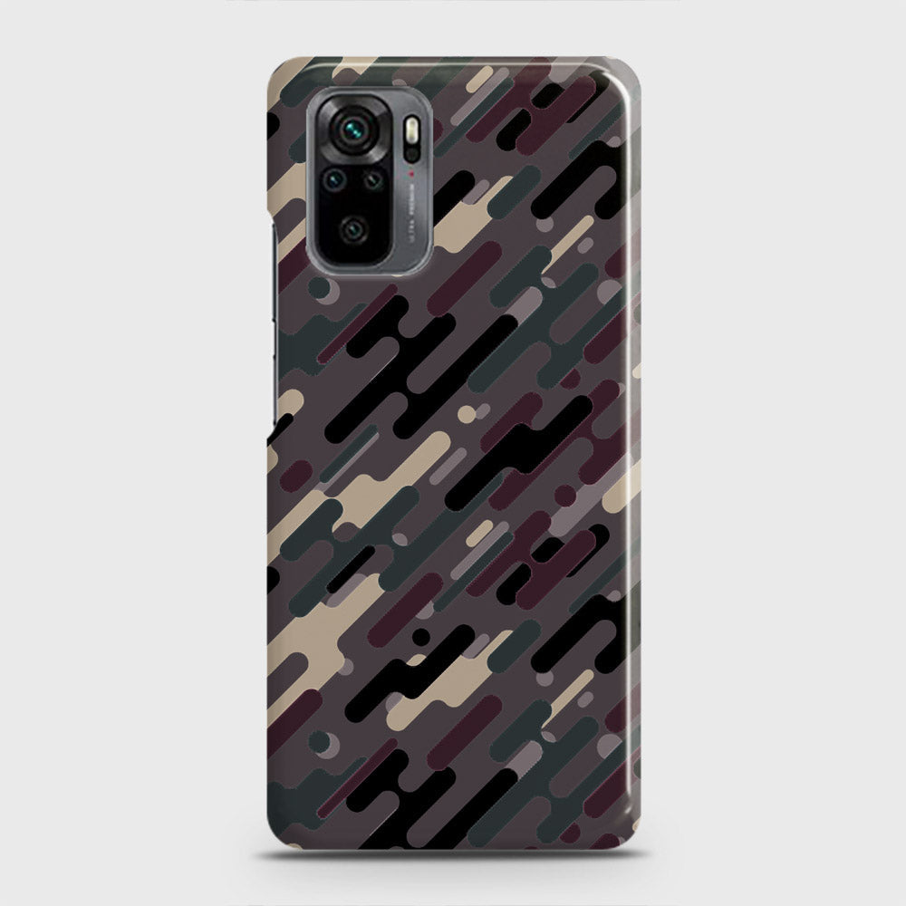 Xiaomi Redmi Note 10 4G Cover - Camo Series 3 - Red & Brown Design - Matte Finish - Snap On Hard Case with LifeTime Colors Guarantee