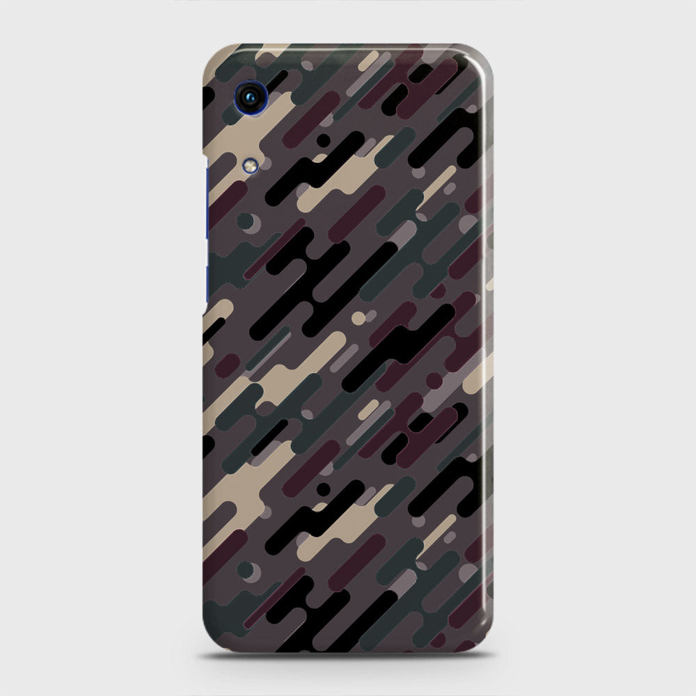 Honor 8A Without Sensor Cut Cover - Camo Series 3 - Red & Brown Design - Matte Finish - Snap On Hard Case with LifeTime Colors Guarantee