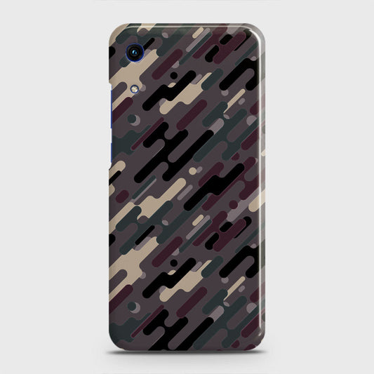 Honor 8A Without Sensor Cut Cover - Camo Series 3 - Red & Brown Design - Matte Finish - Snap On Hard Case with LifeTime Colors Guarantee