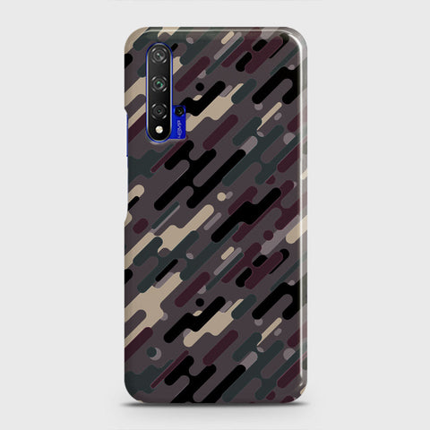 Honor 20 Cover - Camo Series 3 - Red & Brown Design - Matte Finish - Snap On Hard Case with LifeTime Colors Guarantee