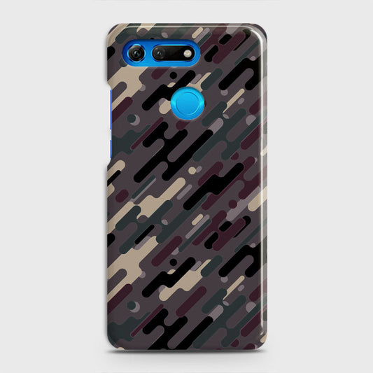 Huawei Honor View 20 Cover - Camo Series 3 - Red & Brown Design - Matte Finish - Snap On Hard Case with LifeTime Colors Guarantee