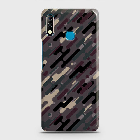 Infinix Hot 8 Lite Cover - Camo Series 3 - Red & Brown Design - Matte Finish - Snap On Hard Case with LifeTime Colors Guarantee