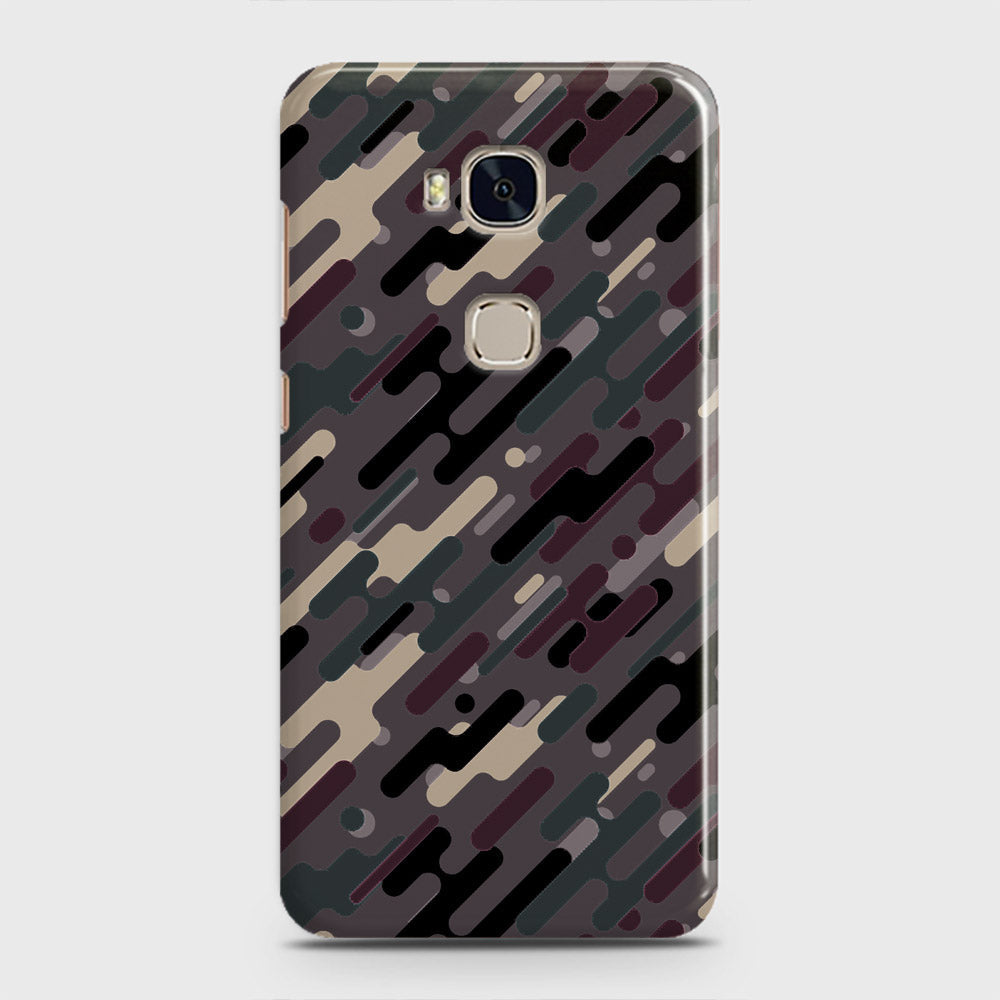 Huawei Honor 5X Cover - Camo Series 3 - Red & Brown Design - Matte Finish - Snap On Hard Case with LifeTime Colors Guarantee