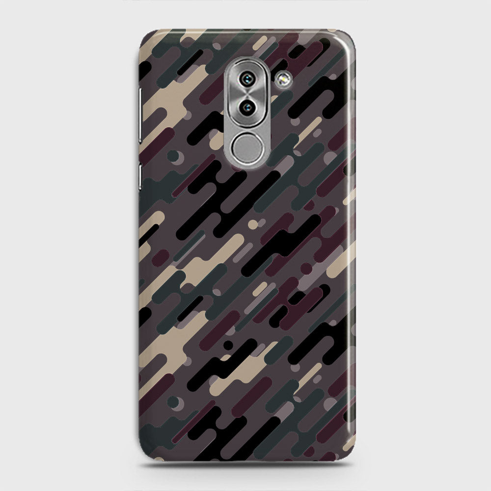Huawei Honor 6X Cover - Camo Series 3 - Red & Brown Design - Matte Finish - Snap On Hard Case with LifeTime Colors Guarantee