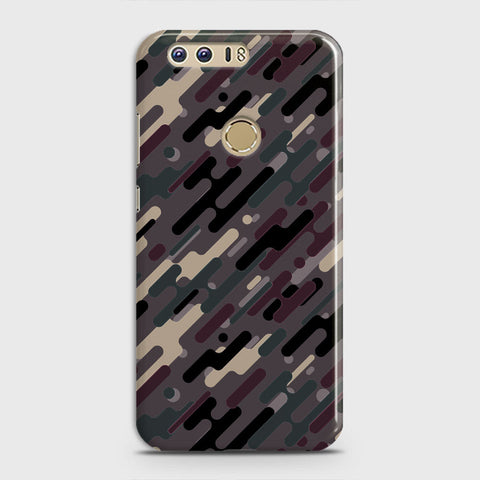 Huawei Honor 8 Cover - Camo Series 3 - Red & Brown Design - Matte Finish - Snap On Hard Case with LifeTime Colors Guarantee
