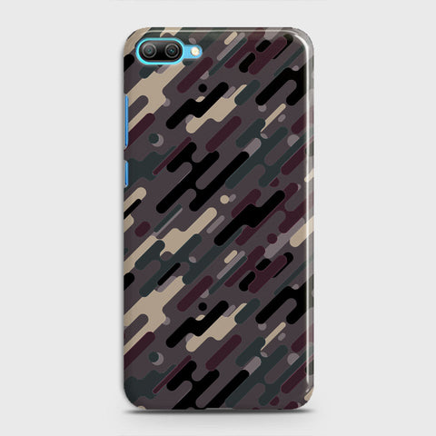 Huawei Honor 10 Lite Cover - Camo Series 3 - Red & Brown Design - Matte Finish - Snap On Hard Case with LifeTime Colors Guarantee