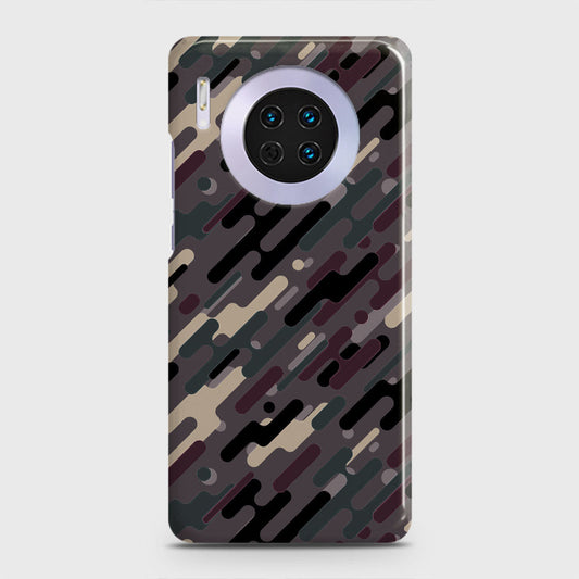 Huawei Mate 30 Cover - Camo Series 3 - Red & Brown Design - Matte Finish - Snap On Hard Case with LifeTime Colors Guarantee