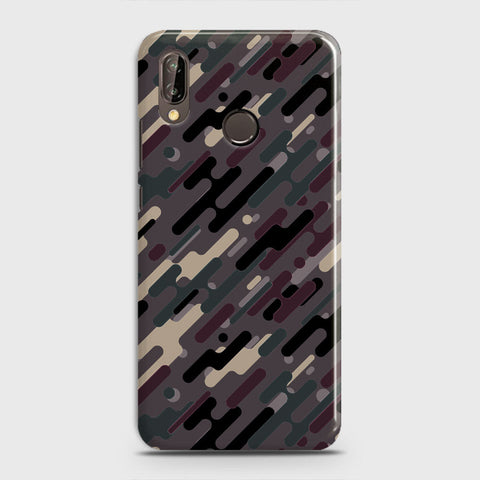 Huawei Nova 3 Cover - Camo Series 3 - Red & Brown Design - Matte Finish - Snap On Hard Case with LifeTime Colors Guarantee