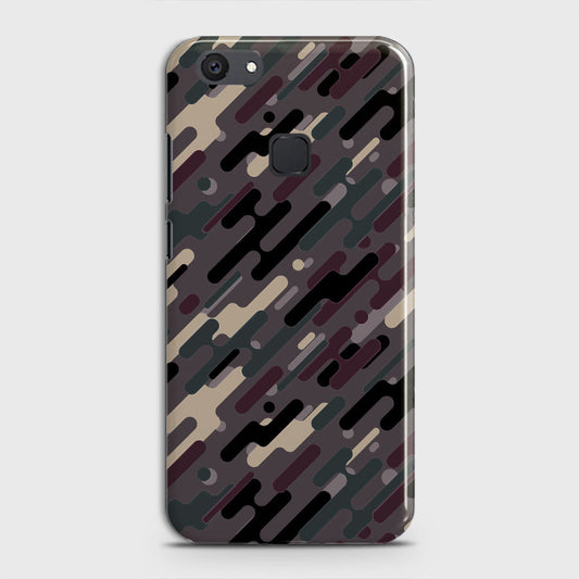Vivo Y81 Cover - Camo Series 3 - Red & Brown Design - Matte Finish - Snap On Hard Case with LifeTime Colors Guarantee