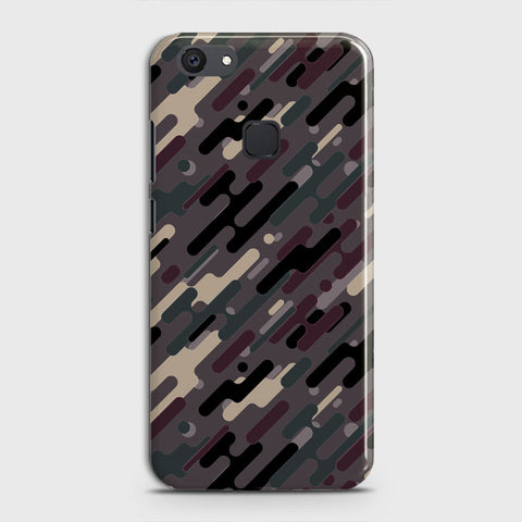 Vivo Y81 Cover - Camo Series 3 - Red & Brown Design - Matte Finish - Snap On Hard Case with LifeTime Colors Guarantee