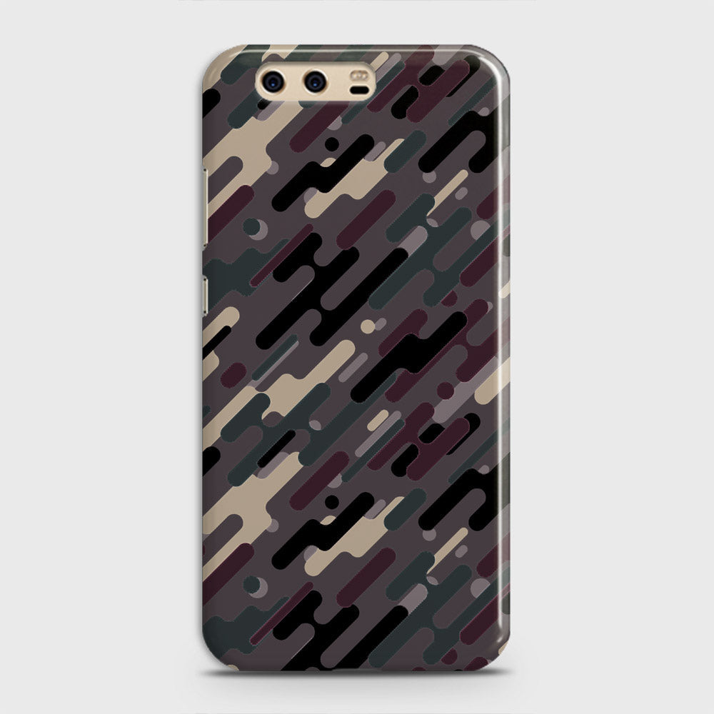 Huawei P10 Cover - Camo Series 3 - Red & Brown Design - Matte Finish - Snap On Hard Case with LifeTime Colors Guarantee