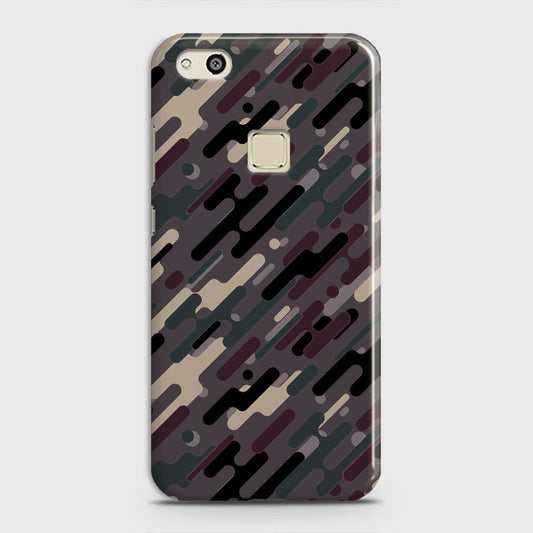 Huawei P10 Lite Cover - Camo Series 3 - Red & Brown Design - Matte Finish - Snap On Hard Case with LifeTime Colors Guarantee