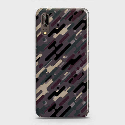 Huawei P20 Cover - Camo Series 3 - Red & Brown Design - Matte Finish - Snap On Hard Case with LifeTime Colors Guarantee