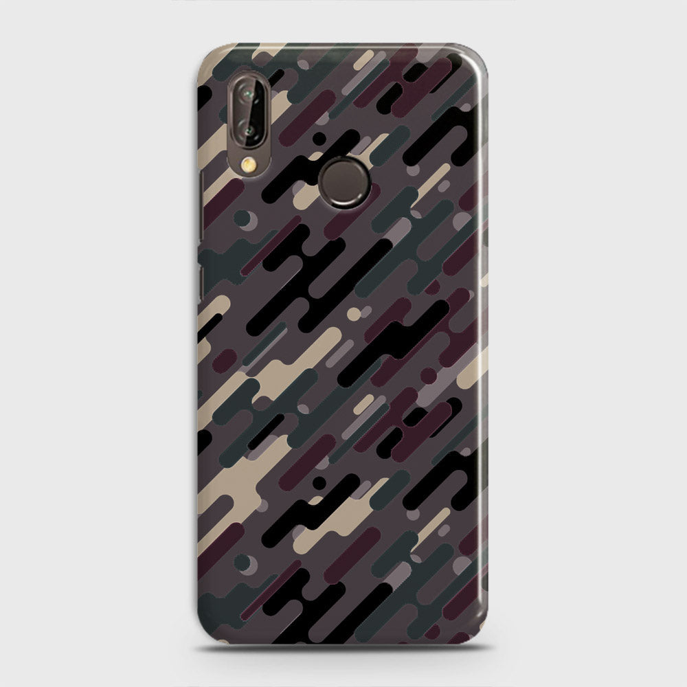 Huawei P20 Lite Cover - Camo Series 3 - Red & Brown Design - Matte Finish - Snap On Hard Case with LifeTime Colors Guarantee