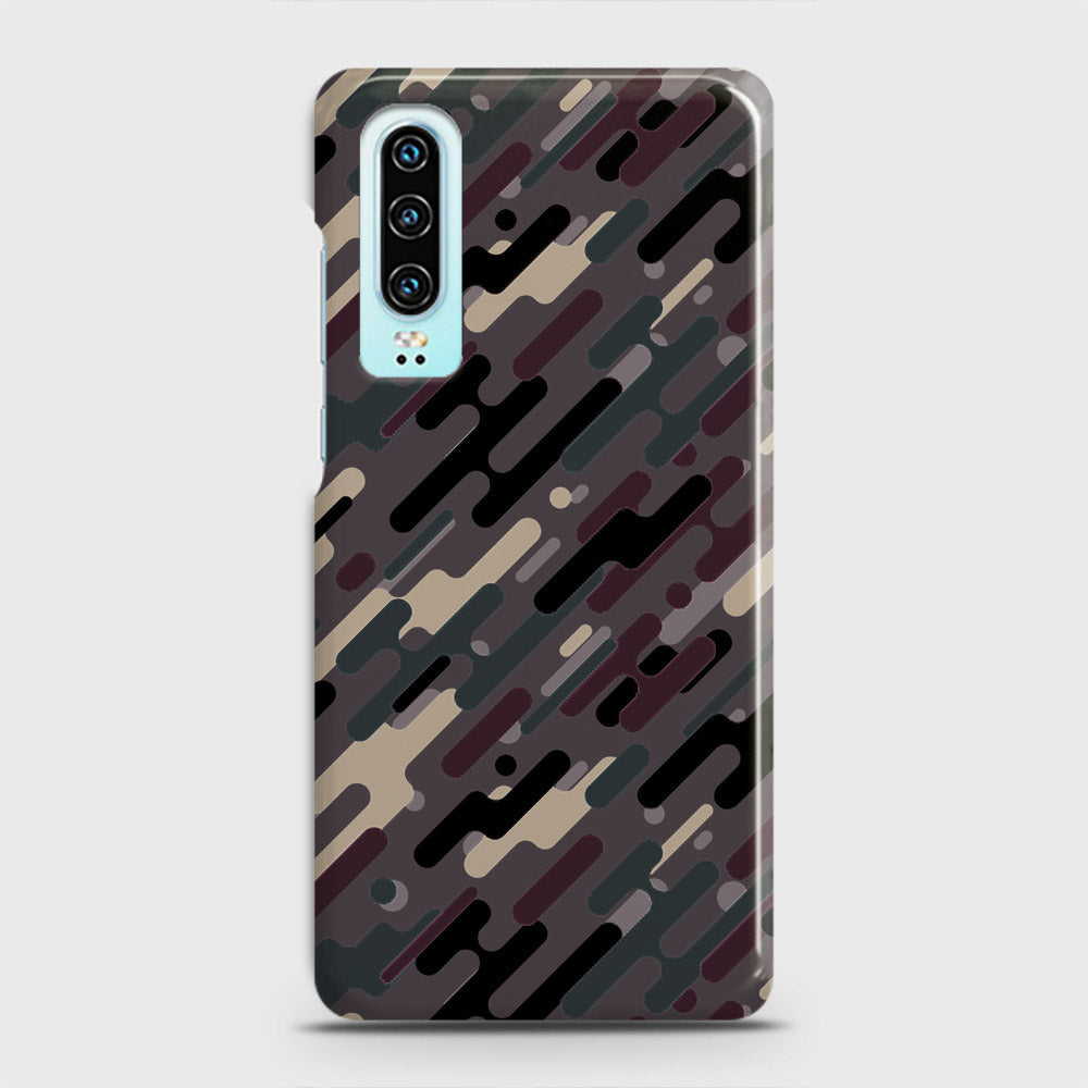 Huawei P30 Cover - Camo Series 3 - Red & Brown Design - Matte Finish - Snap On Hard Case with LifeTime Colors Guarantee