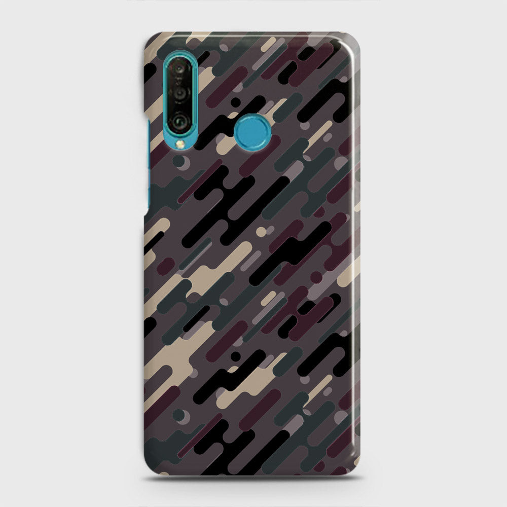 Huawei P30 lite Cover - Camo Series 3 - Red & Brown Design - Matte Finish - Snap On Hard Case with LifeTime Colors Guarantee
