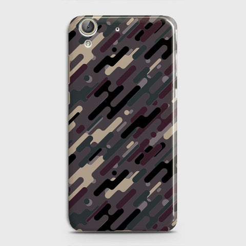 Huawei Y6 II Cover - Camo Series 3 - Red & Brown Design - Matte Finish - Snap On Hard Case with LifeTime Colors Guarantee