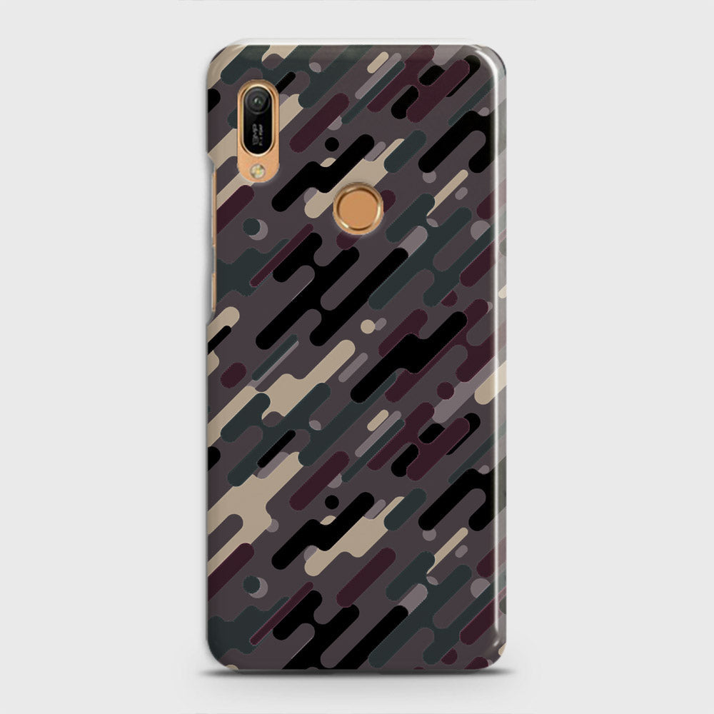 Huawei Y6 Prime 2019 Cover - Camo Series 3 - Red & Brown Design - Matte Finish - Snap On Hard Case with LifeTime Colors Guarantee