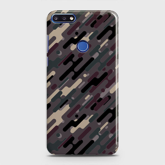 Honor 7A Cover - Camo Series 3 - Red & Brown Design - Matte Finish - Snap On Hard Case with LifeTime Colors Guarantee