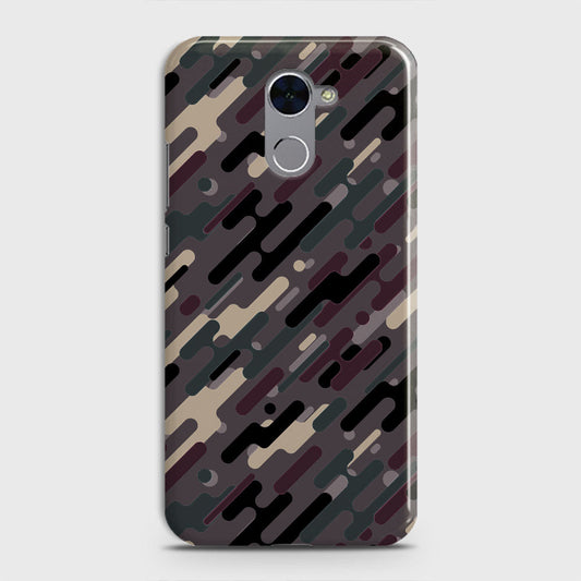 Huawei Y7 Prime  Cover - Camo Series 3 - Red & Brown Design - Matte Finish - Snap On Hard Case with LifeTime Colors Guarantee