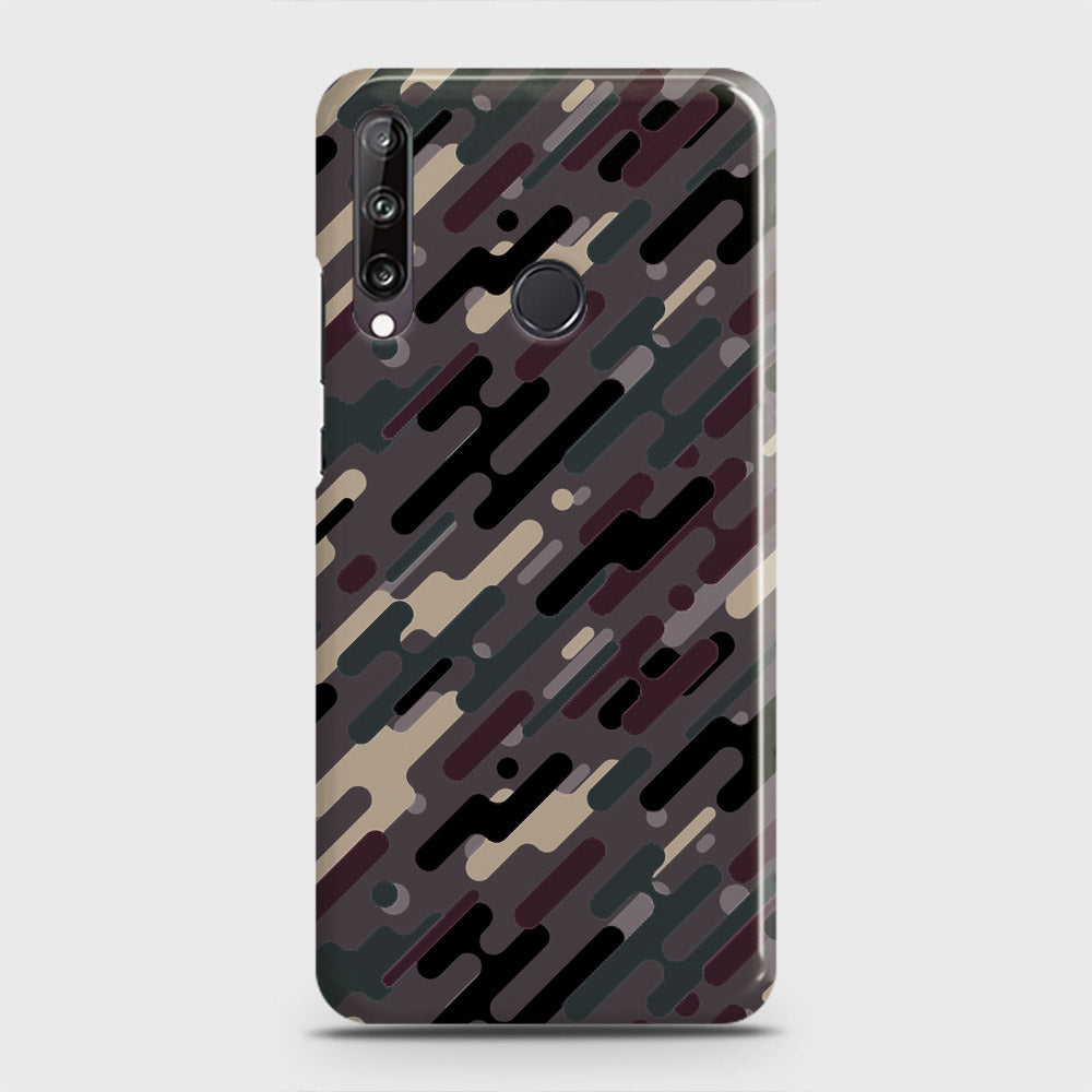 Huawei Y7p  Cover - Camo Series 3 - Red & Brown Design - Matte Finish - Snap On Hard Case with LifeTime Colors Guarantee